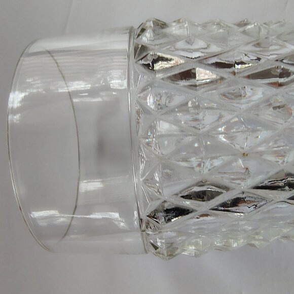 15 oz. Flat Tumbler Pressed Pattern Diamond Point Clear by Indiana Glass - Picture 8 of 10